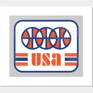 USA Retro Basketball Throwback Posters and Art